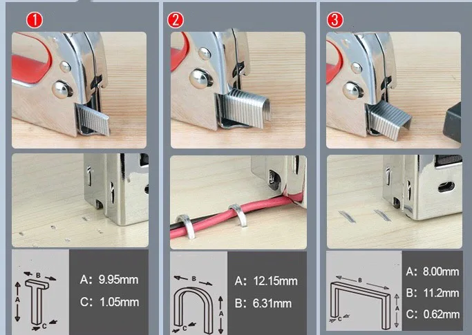 3-way Nail Staple Gun Furniture Stapler Manual Stapling machine Home Workshop Kitchen Tools | Дом и сад