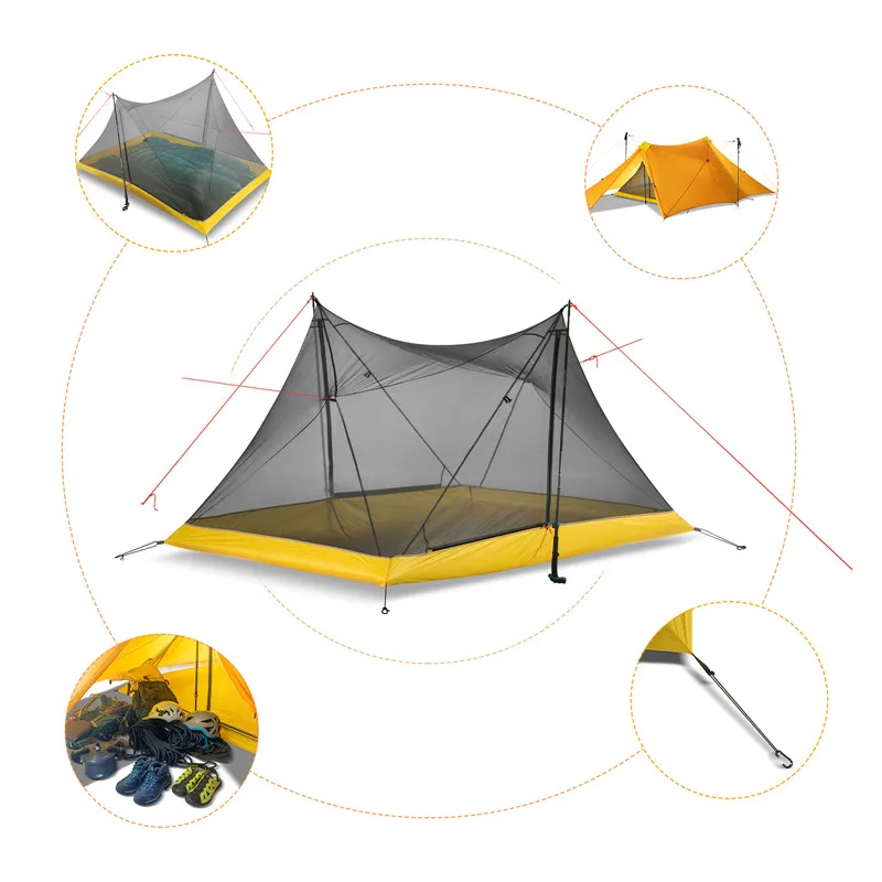 

Ultra Light Inner Mesh Tent Outdoor Camping Tent Backpacking Tents Camping Hiking Inner Tent Four Corners 3 Persons 3 Seasons
