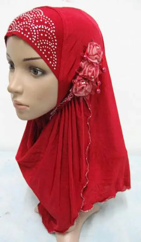 Женский шарф тюрбан 12 шт. мусульманский с объемными цветами и