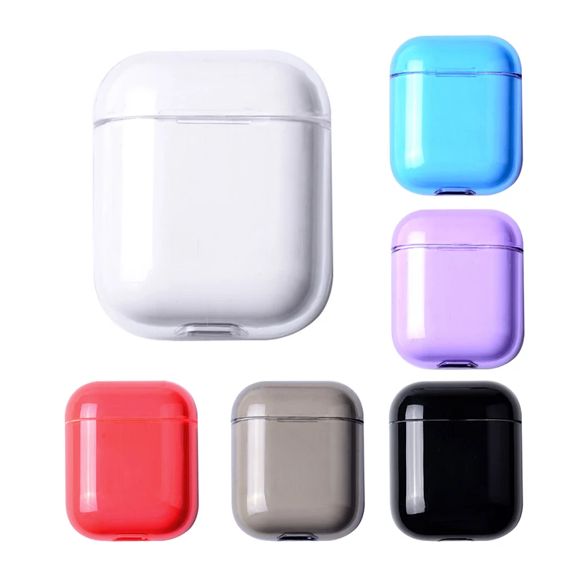 Fashion Hard Transparent PC Earphone Case for Apple Airpods Shockproof Cover Air Pods Cases Split Ultra Thin Protector | Электроника