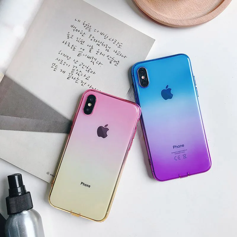 Ультратонкий Мягкий ТПУ градационный чехол для iPhone X XR XS MAX Pretty прозрачный