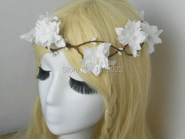Повязка на голову женская ручной работы Свадебный белый костюм принцессы с