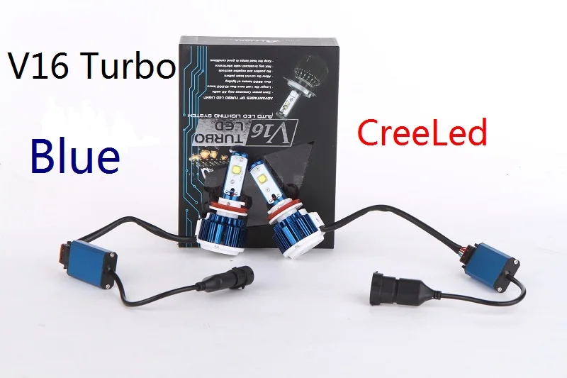 Небесно Голубой V16 Turbo H11 H8 H9 7200LM комплект для переоборудования светодиодных фар H7