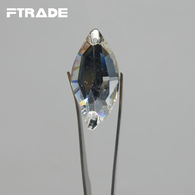 Promotions!Leaf Shape Glass Crystal Clear Color Beauty Fish Sew on Rhinestones For Arts Crafts Sewing Clothing Decoration | Дом и сад