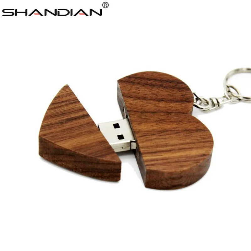 SHANDIAN(10 шт. бесплатный логотип) деревянный сердечко + металлическая подарочная