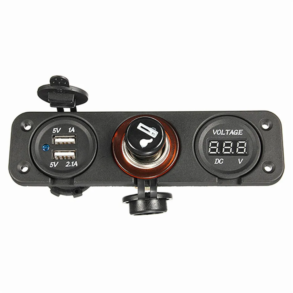 IZTOSS Многофункциональный 12 в двойной USB автомобильный gps мобильный телефон адаптер зарядное устройство цифровой вольтметр прикуриватель розетки