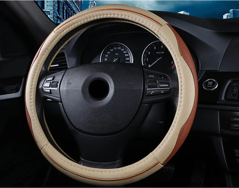 XWSN Высококачественная кожаная крышка рулевого колеса подходит для Infiniti Acura DS Lincoln Tesla Jac JEEP 38 см автомобильный Стайлинг