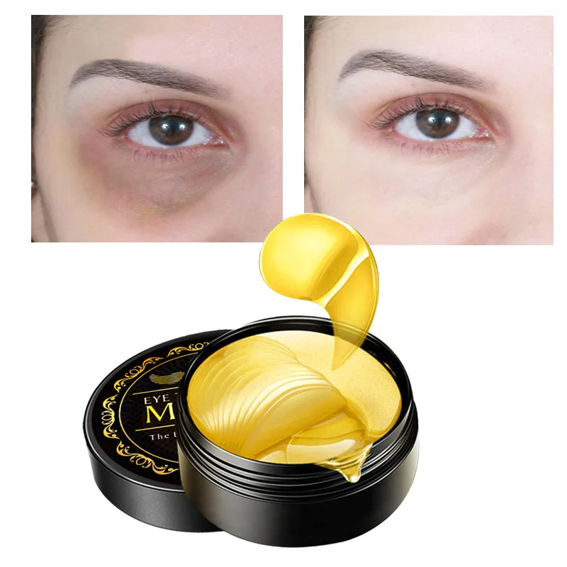 24K золотые патчи для глаз 60 шт. Коллаген против морщин маска темные круги мешки