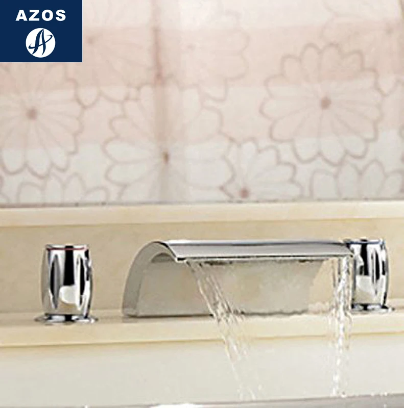 Сплит-смеситель Azos водопад латунь хром искусственный балкон ниже счетчика