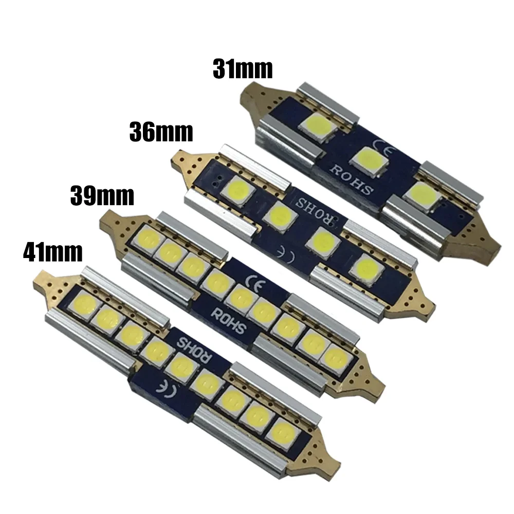 YSYFestoon Car 31mm Led Light 6000k White 3030 SMD c5w C10w 31 Mm 36mm 39mm 41mm Festoon Canbus Interior Lamp Bulb 12v | Автомобили и
