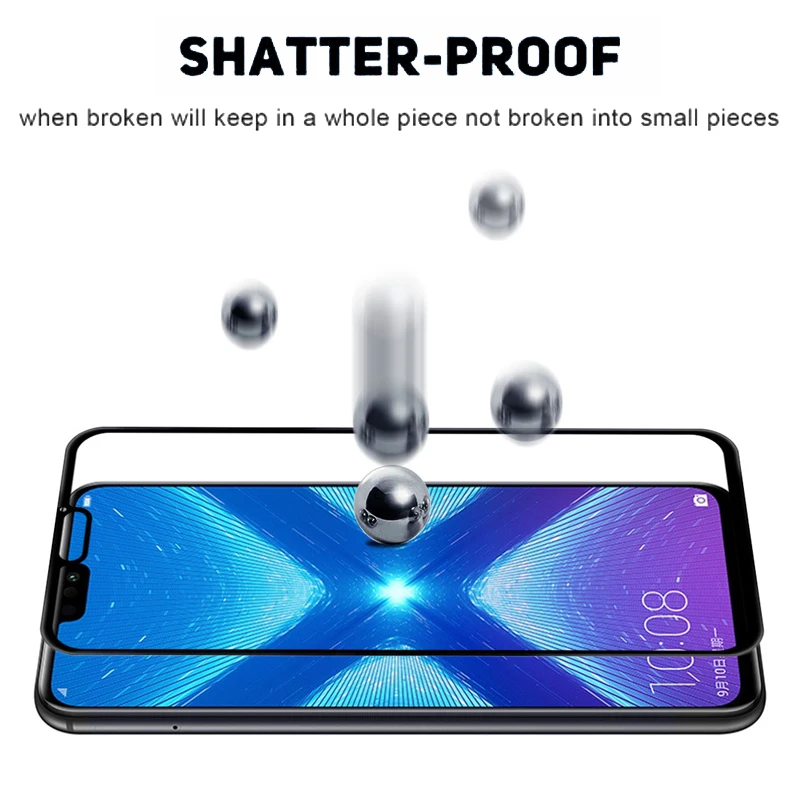 Закаленное стекло для Huawei Honor 8X противоударное защитное с полным покрытием 8 X Honor8x