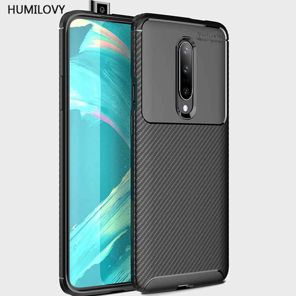 Текстурированный силиконовый чехол из углеродного волокна для Fundas Oneplus 7 Pro One Plus