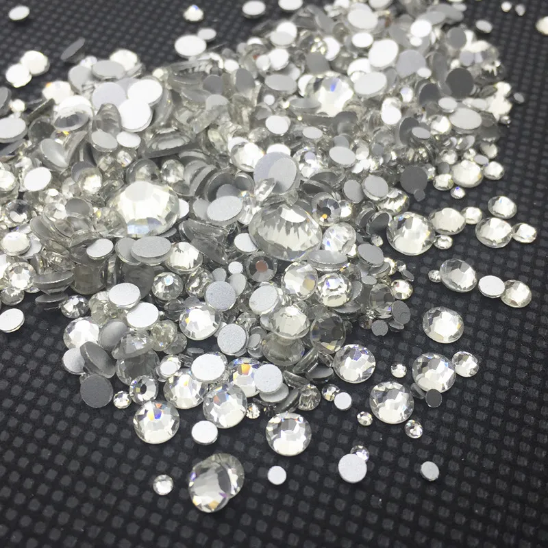 Стразы TopStone с блестками прозрачные стразы разных размеров для украшения ногтей |