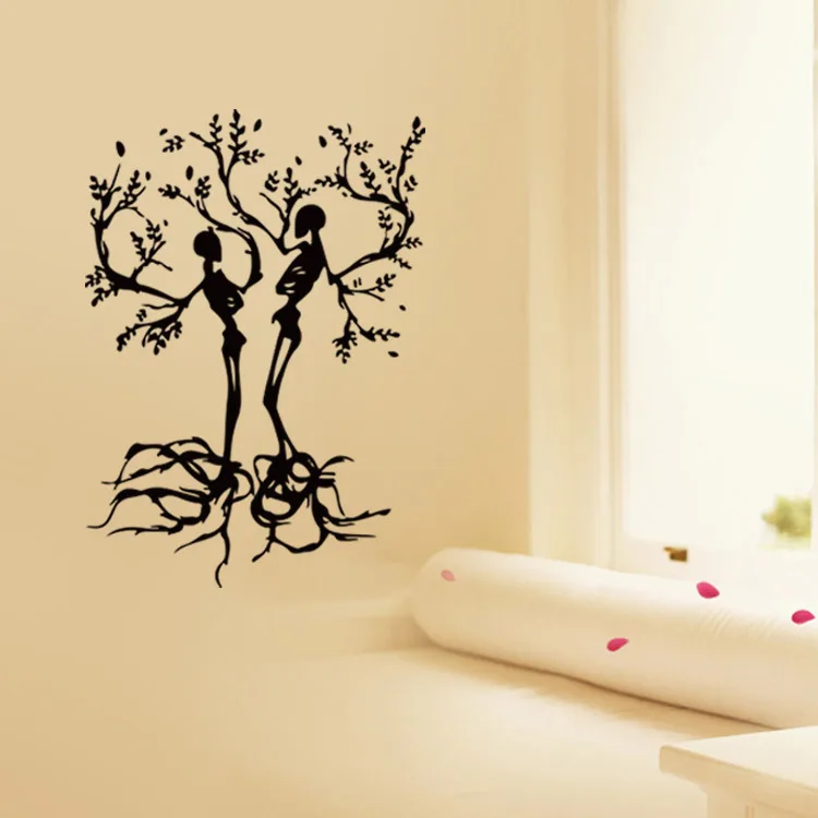 Скелет дерево виниловые наклейки на стены для декора дома гостиная Съемный diy