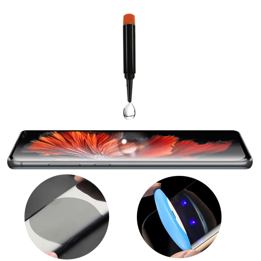 100 шт. УФ-протектор экрана закаленное стекло полное покрытие поддержка