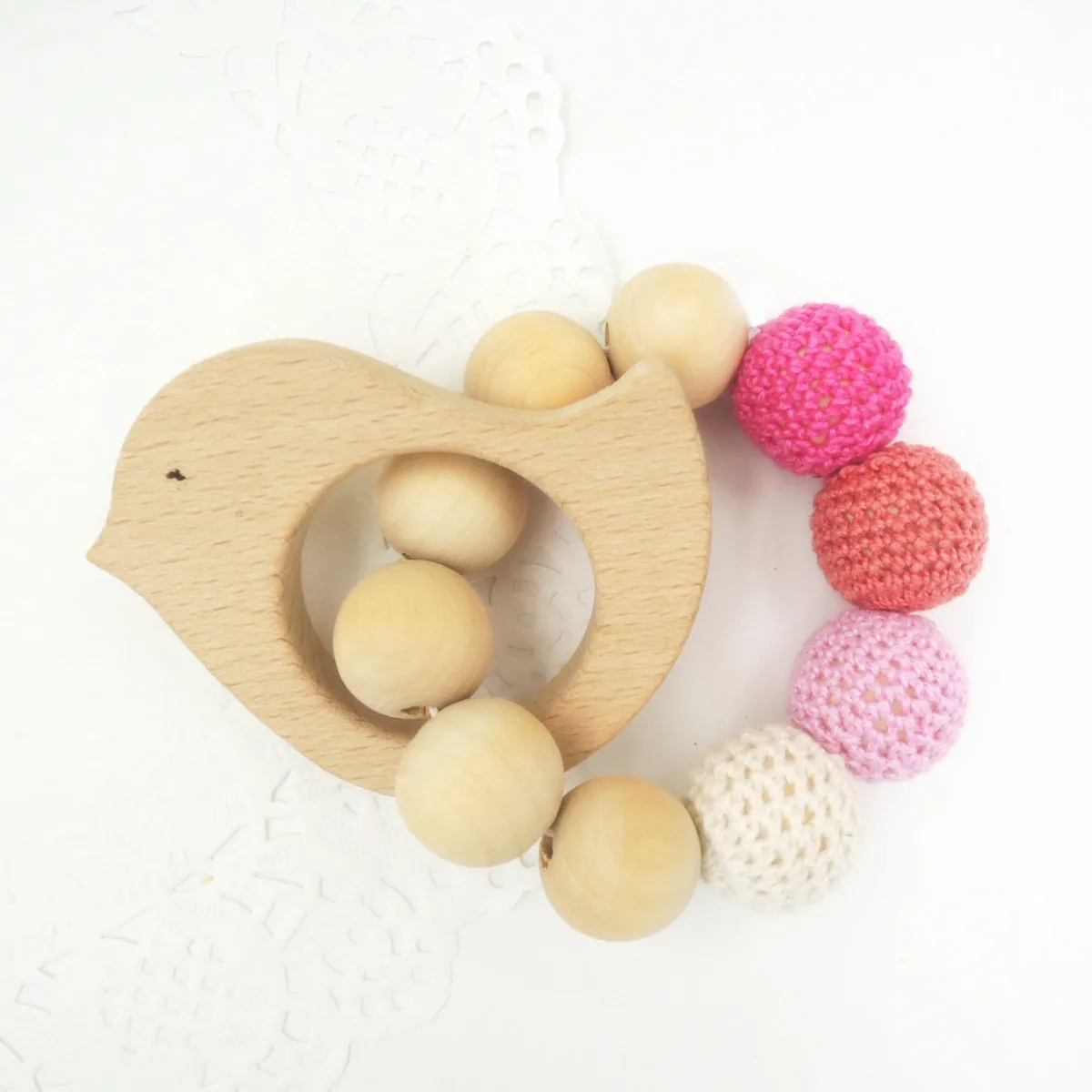 2 шт. детский Прорезыватель для зубов с деревянными бусинами | Мать и ребенок