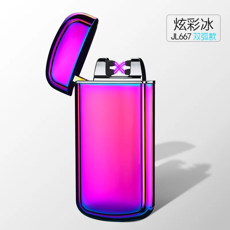 Color Вокальный прикуриватель USB встряхивание для воспламенения электрическая зажигалка зеркальная металлическая плазменная дуговая зажигалка зажигалки аксессуары для курения - Цвет: Color