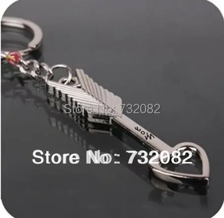 wholesale free shippping 1 pair Romantic Heart &amp Arrow Metal Keychain for Couple or lovers E4211 |