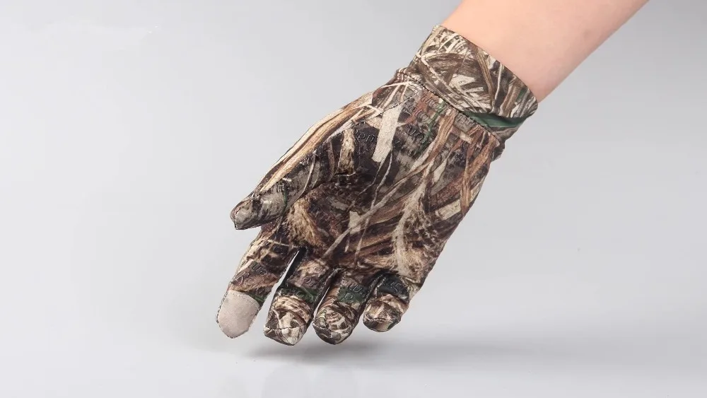 Открытый сенсорный экран Bionic Камуфляж Полный Перчатки Охота Reed камуфляж перчатки противоскользящие рыболовные стрельбы перчатки эластичные
