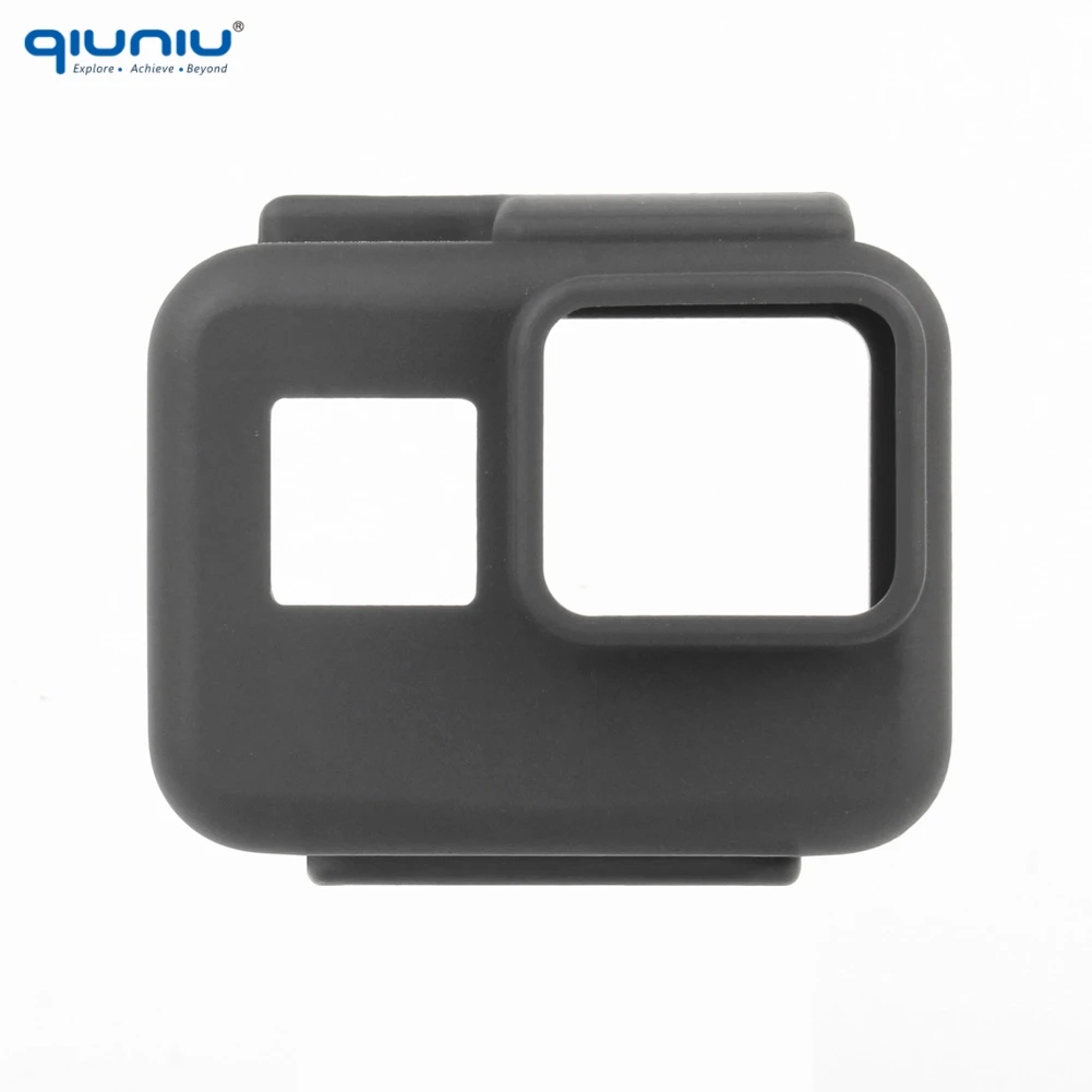 Черный силиконовый мягкий защитный чехол QIUNIU для GoPro Hero 5 6 7 черная камера со