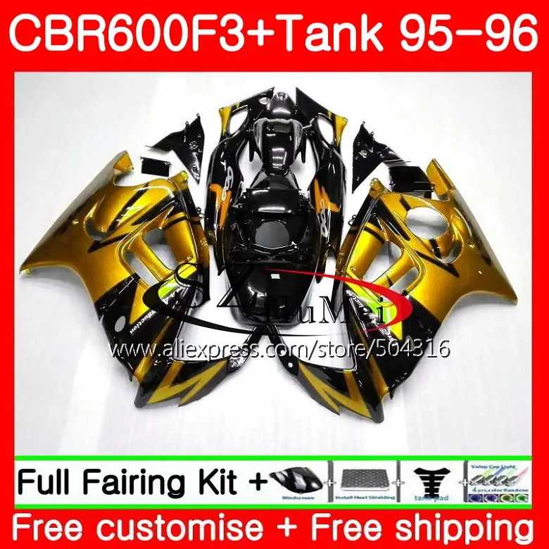 Корпус для HONDA CBR600RR F3 CBR 600F3 FS 600 золотой черный 46SH17 CBR600FS CBR600 95 96 CBR600F3 1995 1996
