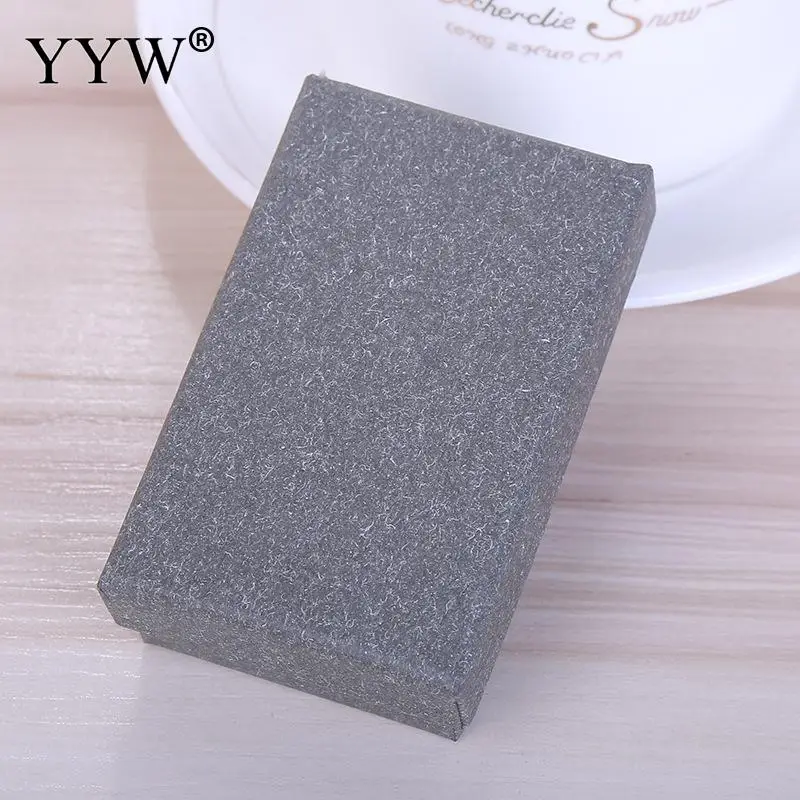 gray 24 шт./лот Лидер продаж прямоугольная бумага пара коробка для кольца сережек подарочные коробки для ожерелья с губкой упаковка - Цвет: gray