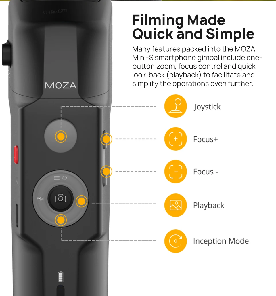 MOZA MINI S 3-осевой ручной складной карданный стабилизатор для huawei P30 Pro iPhone X 8 Plus 8 VS MINI MI Zhiyun Smooth 4 Vimble 2