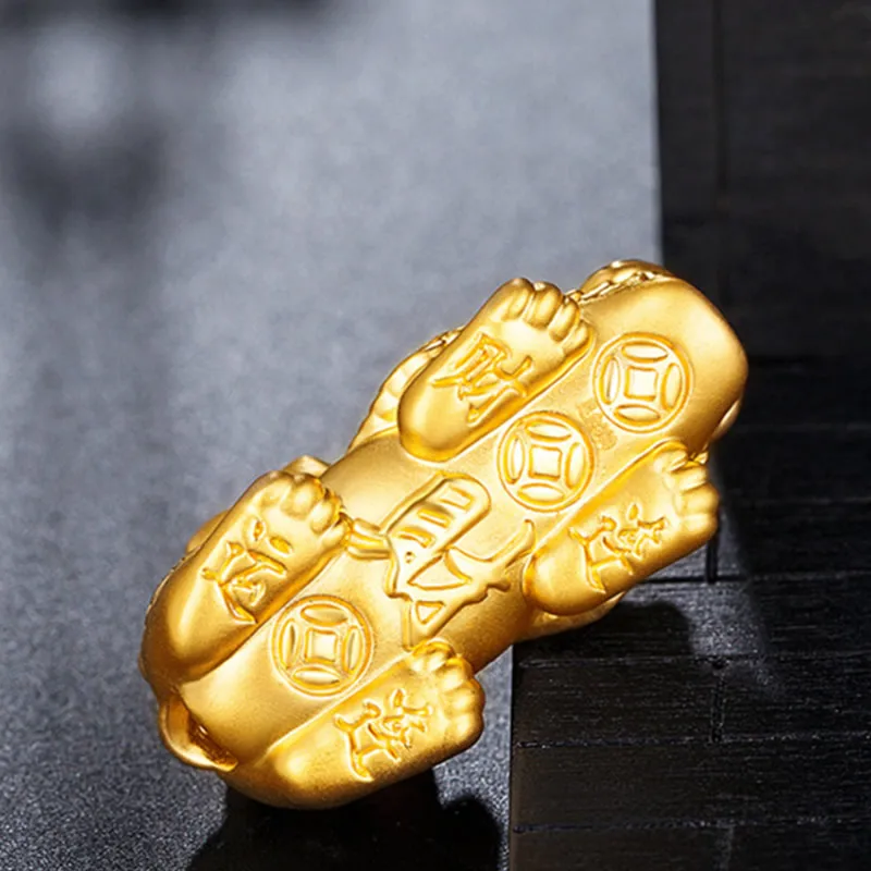 Новое поступление 24 K желтый золотой браслет 3D 999 золотой дракон сын браслет с цветком лотоса