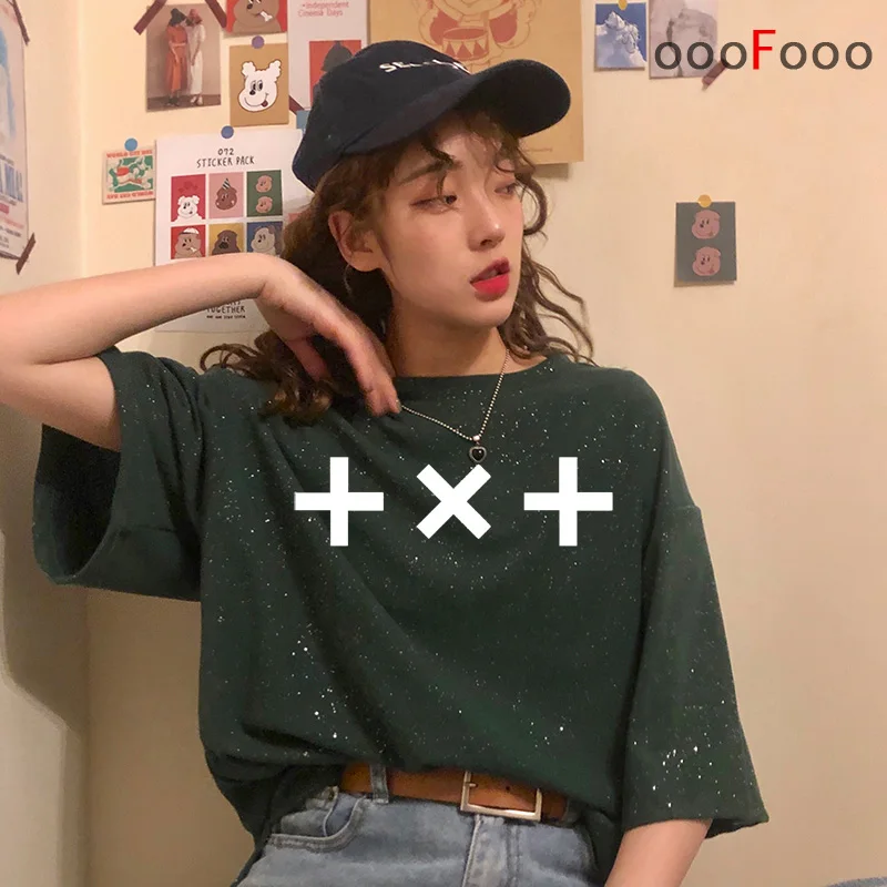 txt-green Mamamoo ateez футболка Черная розовая exo got7 Женская Футболка женская ikon loona nct seventeen stray kids super junior twice txt футболка - Цвет: txt-green
