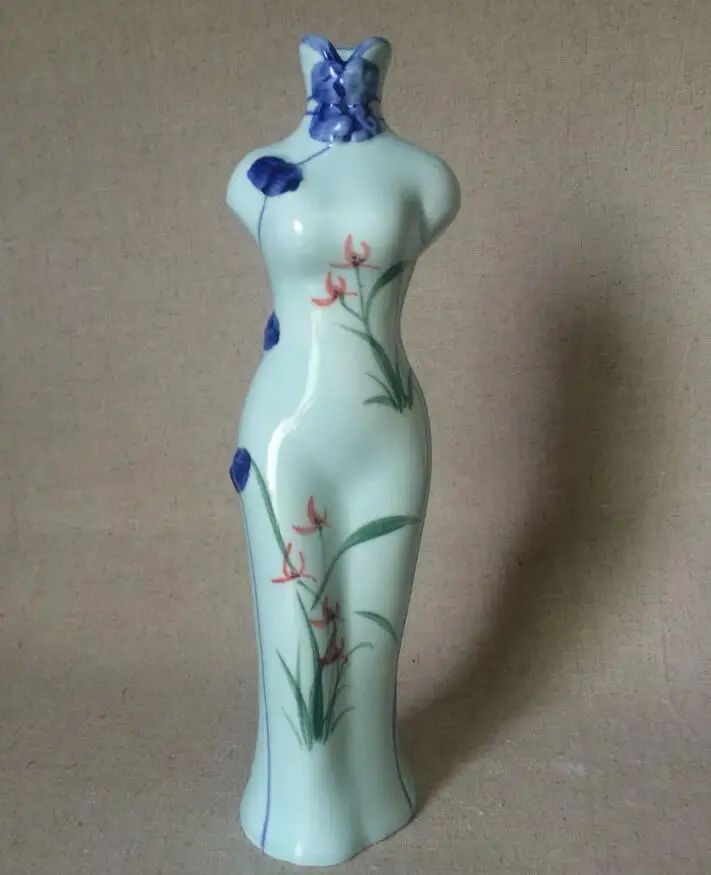 Taqua Настольный горшок Ручная роспись Cheongsam керамические вазы сухие цветы | Дом и