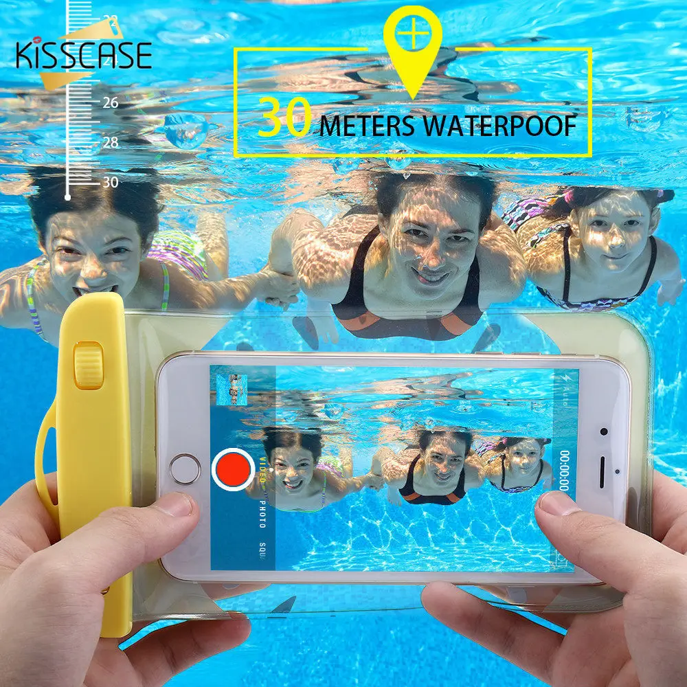 Kisscase Водонепроницаемый чехол для iPhone 6 6S 7 8 plus фрукты с рисунком сумка IPhone 5 5S se X 10