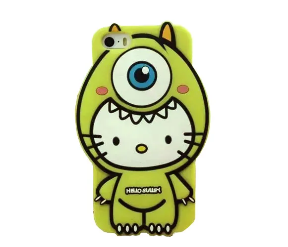 cute 3D cartoon cat case for iphone 6 5 4 with rabbit cap lovery silicone back cover monster cases | Мобильные телефоны и