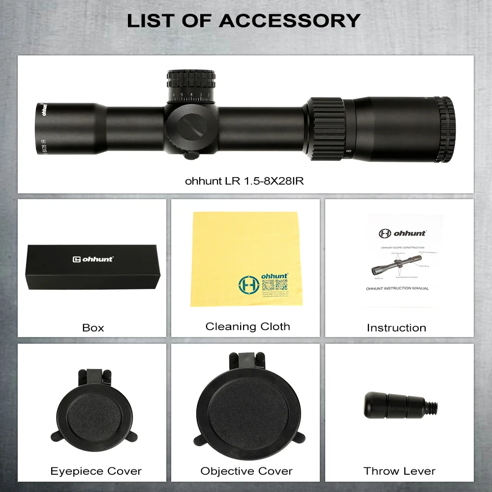 Ohhunt LR 1 5 8X28 IR Hunitng прицел Mil Dot стекло травление сетка тактические оптические