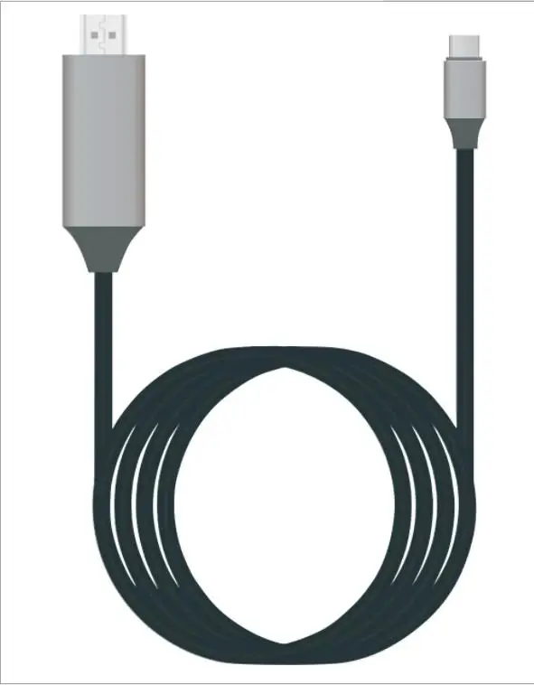 Черный 2 м USB C HDMI кабель HDMI для MacBook samsung Galaxy S9/S8/примечание 9 huawei P20 Pro USB-C HDMI адаптер - Цвет: Черный
