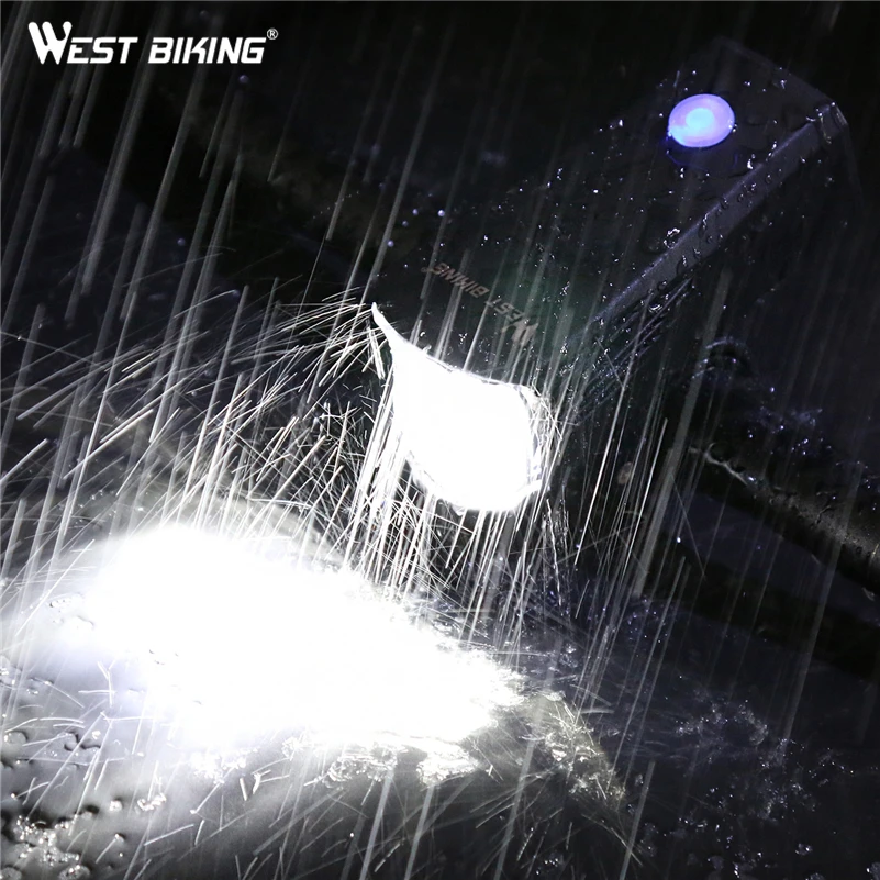 WEST BIKING USB Перезаряжаемый велосипедный фонарь передний руль светодиодный s