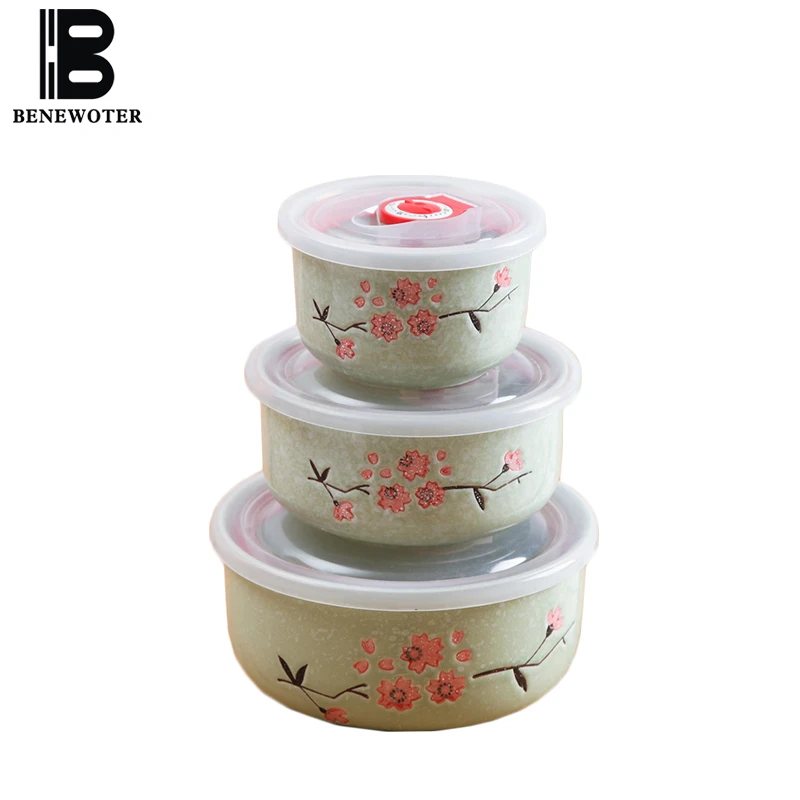 3 шт./лот Цзиндэчжэнь керамические Ланч-боксы в японском стиле с цветочным узором