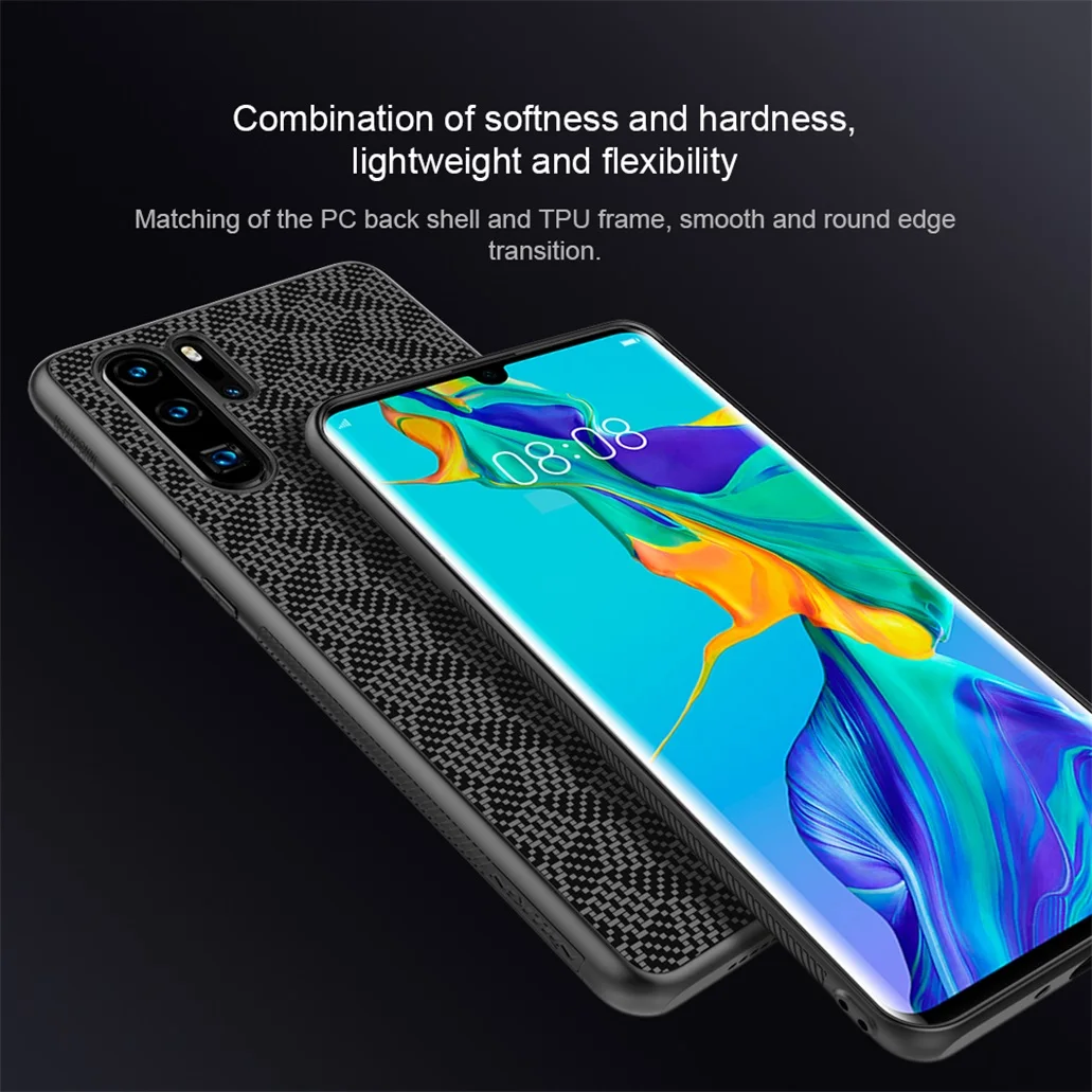 Для huawei P30 чехол P30 PRO Чехол P30 Lite Nova 4e чехол NILLKIN Роскошный чехол из синтетического волокна карбоновый пластиковый чехол для huawei P30