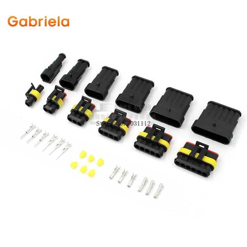 10 sets Kit 1P 2P 3P 4P 5P 6P AMP 1.5 male and female Plug Automotive waterproof connectors Xenon lamp lamp connector for car