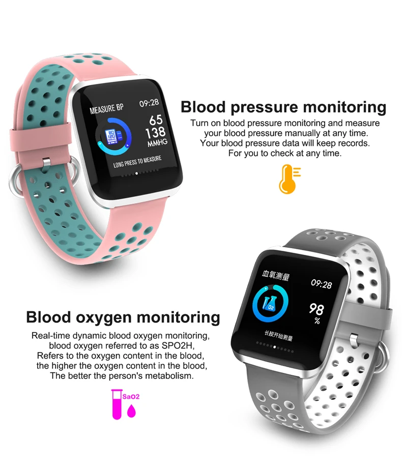 Smart Band Heart Rate Blood Pressure Fitness Tracker Bracelet Weather Call Reminder Wristband for iOS Android pk fitbits xiaomi