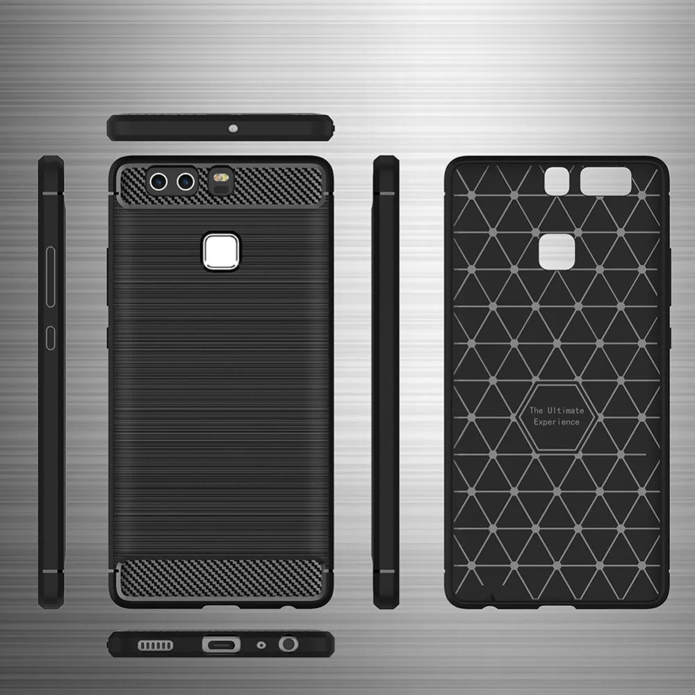 Чехол из углеродного волокна для Huawei P8 9 P 8 Lite противоударный бампер Прочный ТПУ