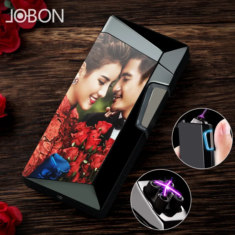 Роскошная мужская зажигалка с usb зарядкой Мужская металлическая электрическая