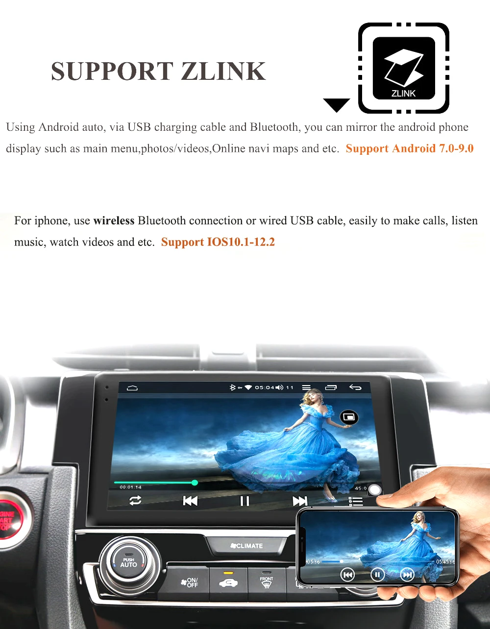 ARKRIGHT 9 ''4+ 64 Гб 1Din Автомагнитола/gps Android 8,1 Автомобильный мультимедийный плеер Встроенный 4G модем ips DSP для Honda Civic