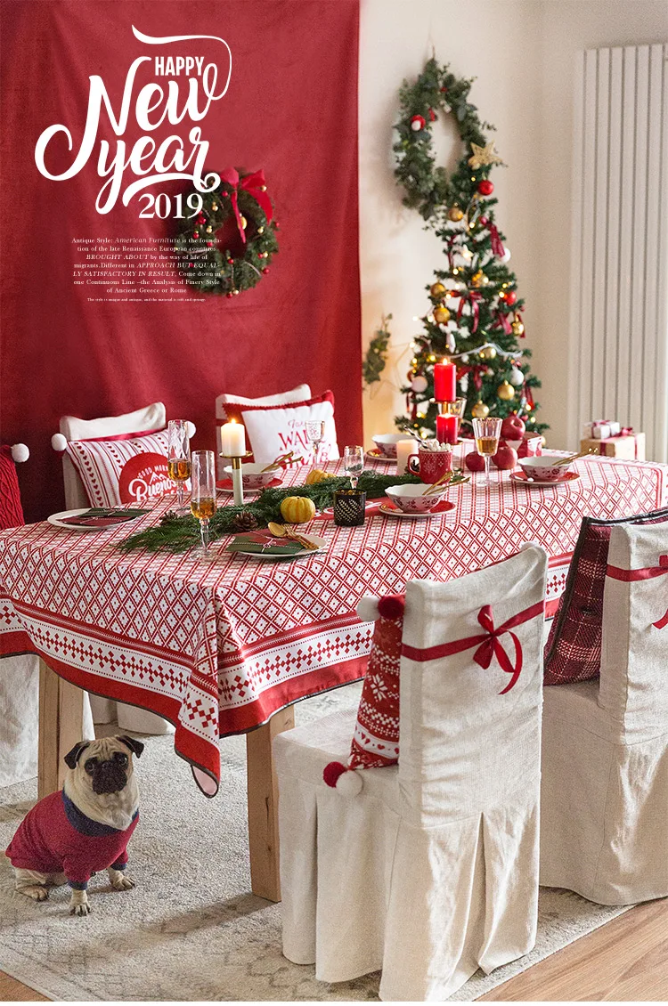Скандинавский красный стол скатерть круглый стол скатерть ТВ кабинетные чехлы ткань
