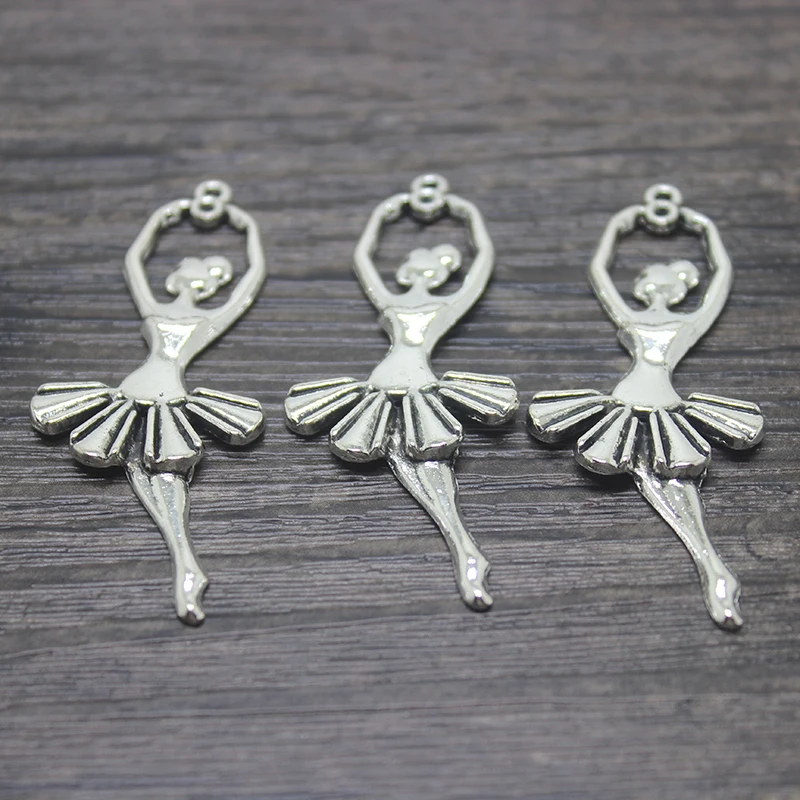 

10 шт./63x26 мм тибетская Посеребренная Подвеска для балета девушки для изготовления ювелирных изделий