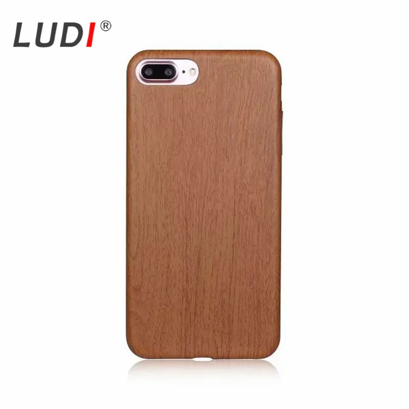 Роскошный чехол LUDI из ТПУ с деревянным рисунком для iphone XR/XS/X/8/7/6splus/8plus/5/5S/SE мягкие