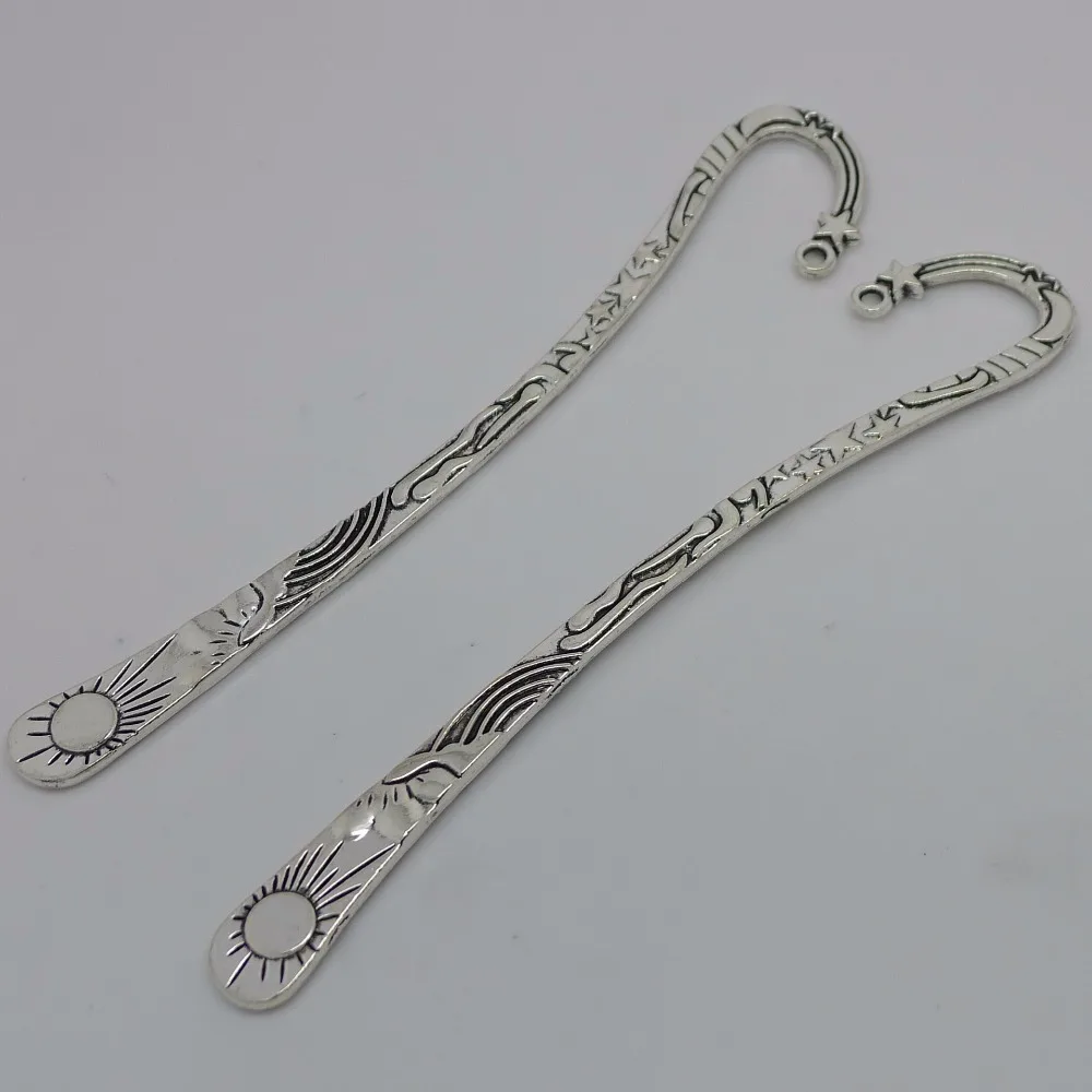 

10Pcs/lot Antique Silver Sun and Stars Bookmarks 123x21mm Hairpin Jewelry Crafts