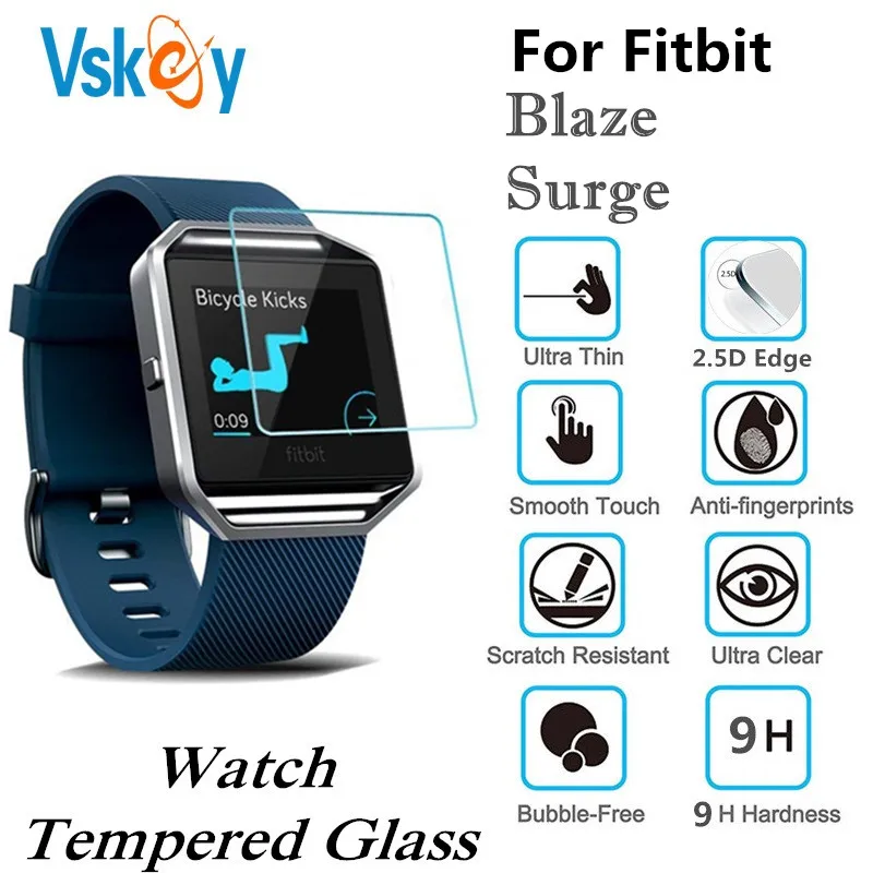 

VSKEY 100 шт. закаленное стекло для Fitbit Blaze спортивные Смарт-часы защита экрана Fitbit стабилизатор напряжения защитная пленка