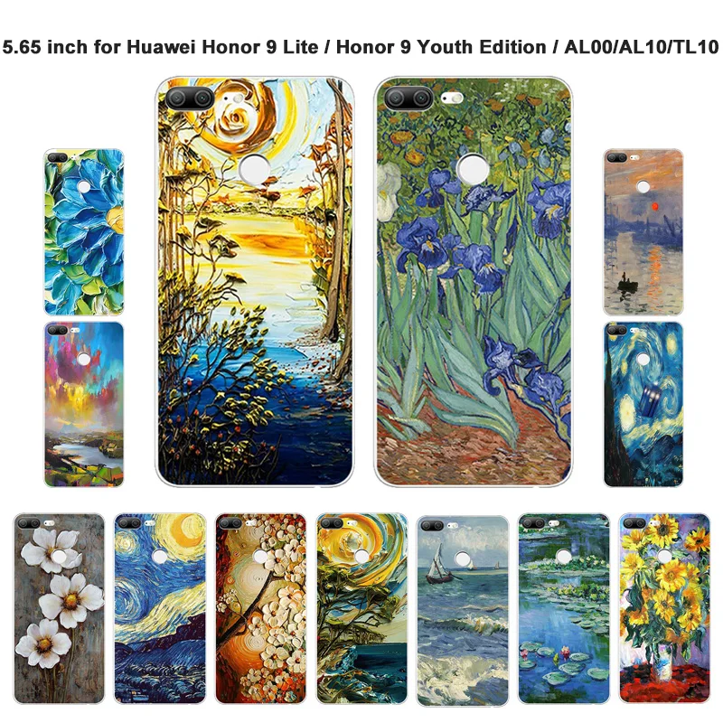 Чехол для Huawei Honor 9 Lite 5 65 дюйма масляная роспись Youth Edition чехол AL00/AL10/TL10 Capa |