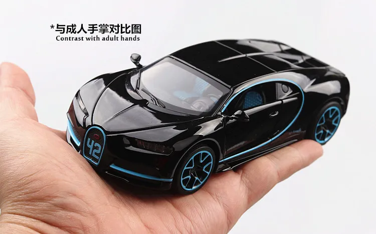 1:32 литая под давлением модель автомобиля из металлического сплава Bugatti Chiron Модель гоночного автомобиля звуковой светильник для двери игрушка для детей подарок