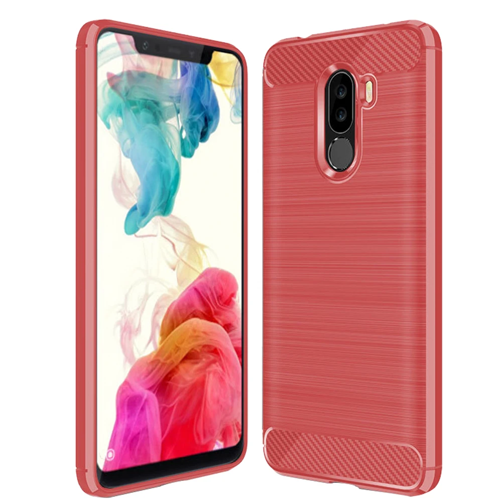 Pocophone f1 case tpu For Xiaomi F1 Case Carbon Fiber Shockproof TPU Rear Cover Poco Silicone |